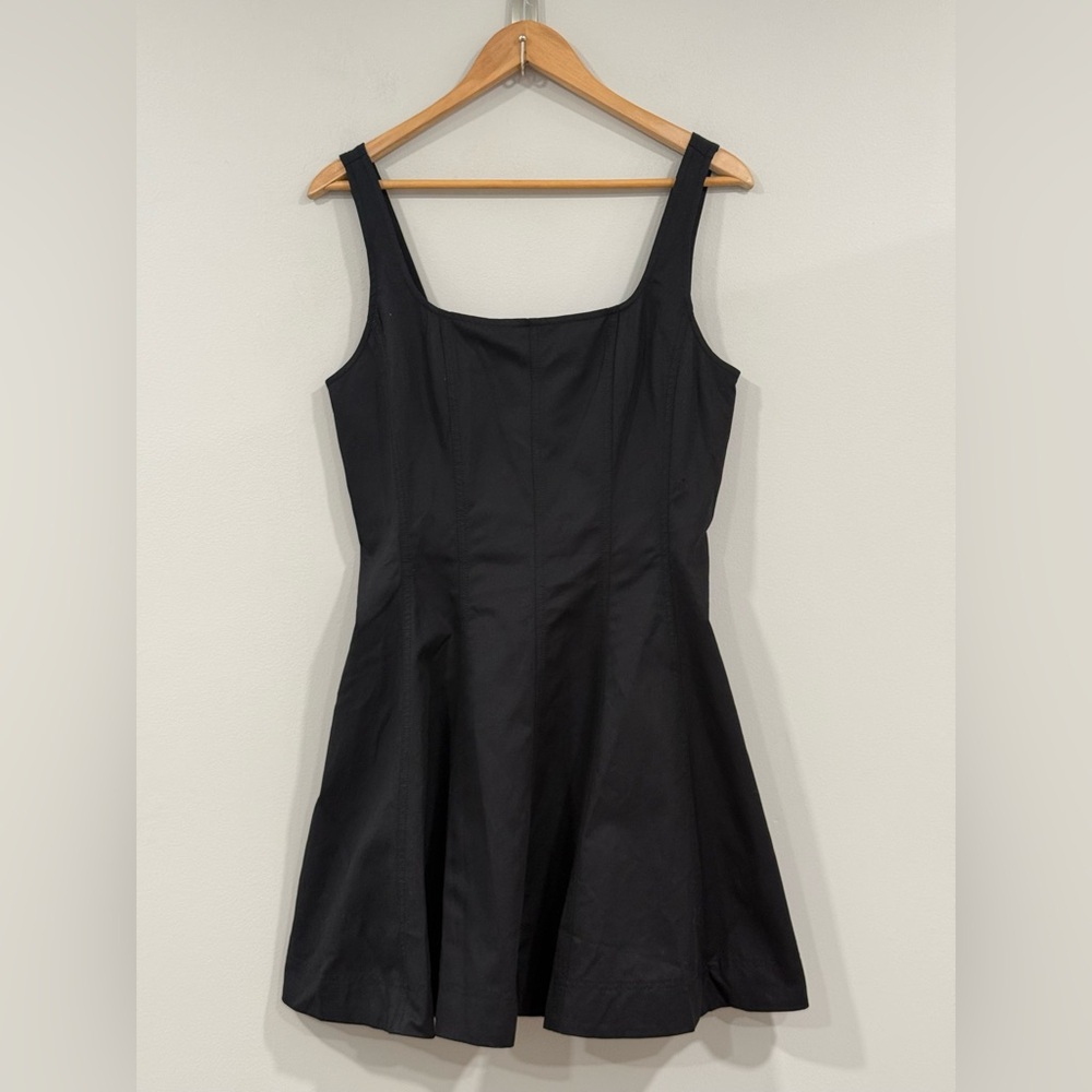 Madewell Black Remmi Seamed Square Neck Mini Dress 10 NWT - Picture 4 of 7
